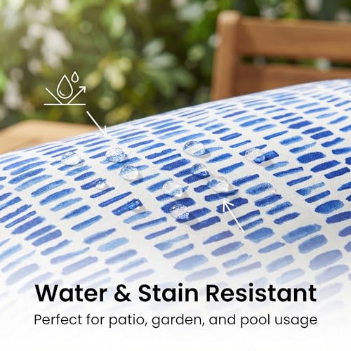 JMGBird 18x18 Pillows Blue and White Outdoor Pillows Cover with Inserts - color: Blue White