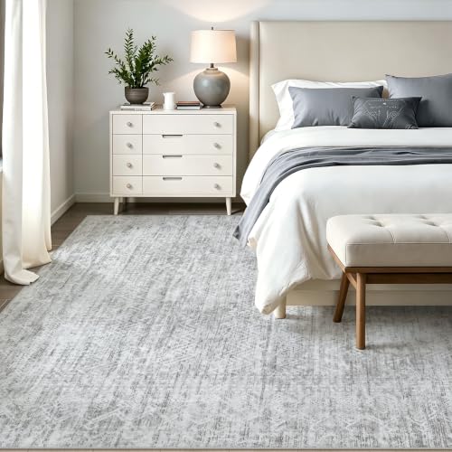 8x10 Area Rugs, Grey Washable Geometric Boho Rug for Living Room, Bedroom - color: Grey, size: 8' x 10' (Rectangular)