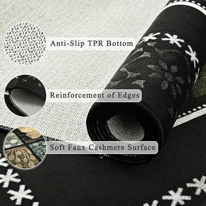 Tepook 5x7 Black Area Rugs for Living Room Bedroom - color: Black, size: 5' x 7' (Rectangular)