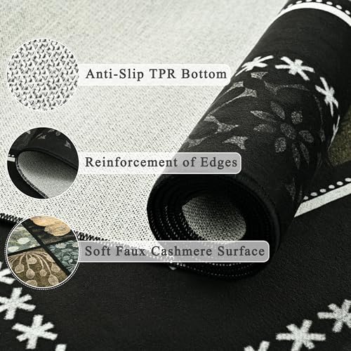 Tepook 8x10 Black Area Rugs for Living Room Bedroom - color: Black, size: 8' x 10' (Rectangular)