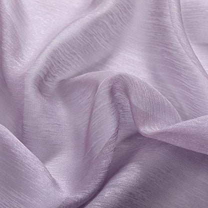 DONREN Lilac Purple Luxury Textured Sheer Window Panel Curtains Grommet Top Sheer Drapes for Windows 52 Wide x 63 inch Length 2 Panels - color: Lavender Purple, size: 52"W x 63"L (Pack of 2)