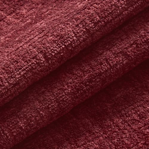 MIULEE Christmas Couch Pillow Covers Textured Chenille 18x18 Burgundy - color: Burgundy, size: 18" x 18" (Pack of 2)