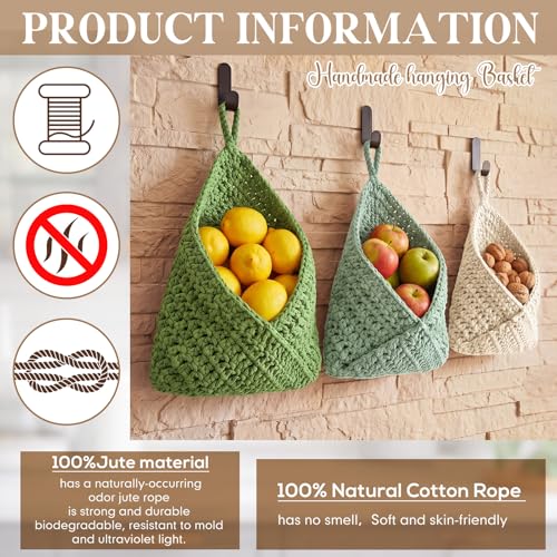 Honeydak 3 Hanging Baskets, Sage Green Mix, Envelope Basket - color: Sage Green Mix, style: Envelope Basket