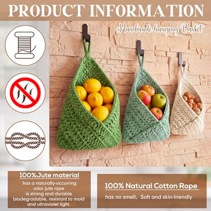 Honeydak 3 Hanging Baskets, Sage Green Mix, Envelope Basket - color: Sage Green Mix, style: Envelope Basket