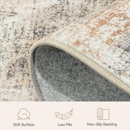 Lofus 2'6"x10' Area Rugs for Hallways, Abstract Washable Non-Slip Runner Rug, Gold - color: Grey/Gold, size: 2'6" x 10' (Rectangular)