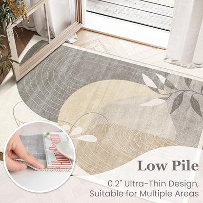 MUJOO Washable Runner Rug 2x6 Area Rug Non Slip Mid Century Modern - color: Beige（modern）, size: 2' x 6' (Rectangular)