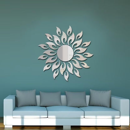 27PCS Sunflower Acrylic Mirror Wall Stickers, Mirror Wall Decals for Living Room Bedroom TV Background, Modern Home Decor Gift for Housewarming