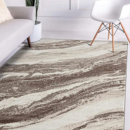 LUXE WEAVERS Abstract Art Deco Area Rug Brown 8x10 - color: Brown, size: 8' x 10' (Rectangular)