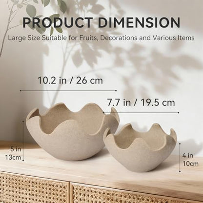 Wavy Decorative Bowl Home Decor, Set of 2 Fruit Bowl Kitchen Counter