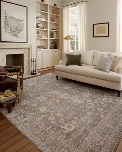 Loloi Chris Loves Julia Louisa Taupe/Ivory 5'-3" x 7'-6" Area Rug - color: Taupe / Ivory, size: 5'3" x 7'6" (Rectangular)