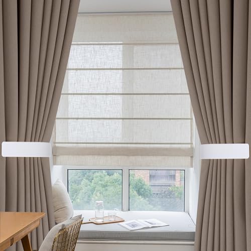 Groleca 2 Pack Curtain Holdbacks Curtain Tiebacks Wall Mount, White - color: White