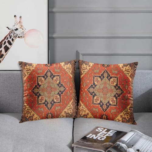 Britimes Throw Pillow Covers Set of 2, 18 x 18 Inch, Aztec Ethnic - color: Ethnic Tribal 25, size: 18" x 18" (Pack of 2)