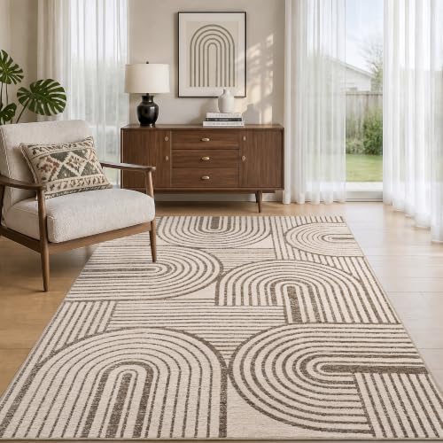Khaki Brown Neutral 4x6 Area Rugs for Entryway Textured Tufted Rugs for Entrance Living Room Bedroom Rug-Carpet Washable Geometric Moroccan Modern Rug - color: Khaki Brown, size: 4' x 6' (Rectangular)