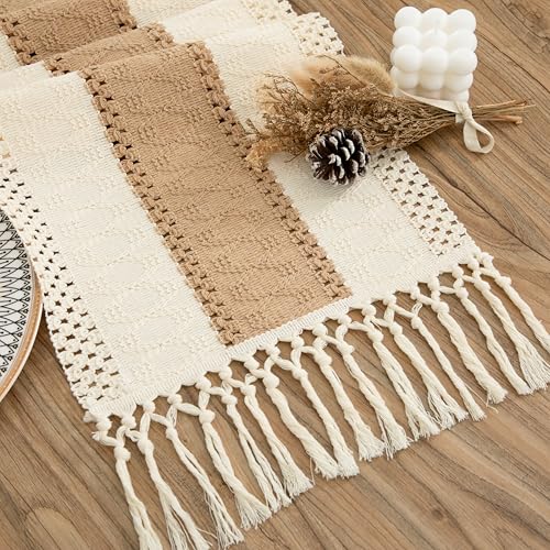 Boho Brown Table Runner, 12x108 Inches - color: Brown, size: 12" x 108"