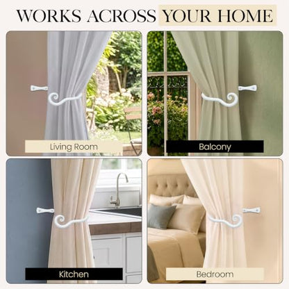 RTZEN Metal Curtain Tiebacks, Drapery Holders for Wall, 2 Pcs - size: Medium, style: Classic - W