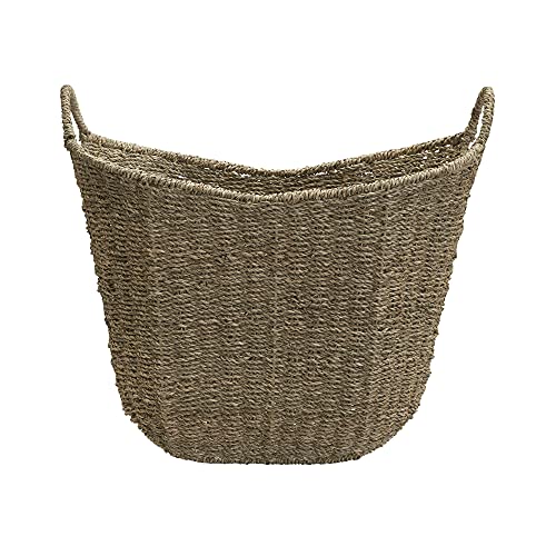 Household Essentials Seagrass Woven Storage Basket with Handles, Natural - color: Natural Seagrass