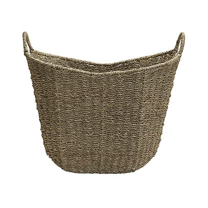 Household Essentials Seagrass Woven Storage Basket with Handles, Natural - color: Natural Seagrass