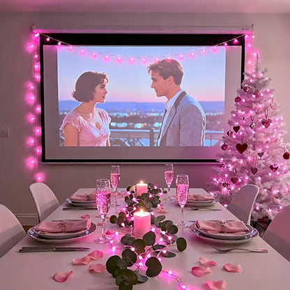 JMEXSUSS 33 ft 100 LED Globe Pink Christmas String Lights Indoor - color: Pink, size: 100 LED Plug