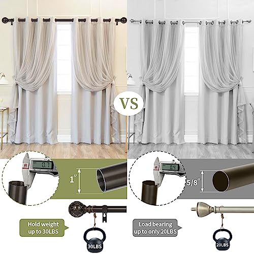 TANGWIN Farmhouse Curtain Rod Adjust 18-45",Heavy Duty Boho,Antique Bronze - color: Antique Bronze, size: 18-45" & 1pack