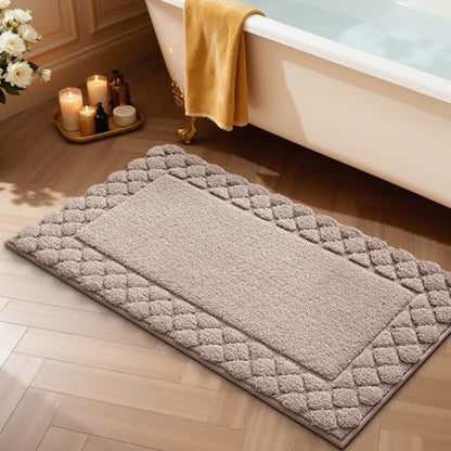 LUMI Bathroom Rugs 17x30, Non Slip Bath Mats, Absorbent Quick Dry, Brown - size: 17"x30"