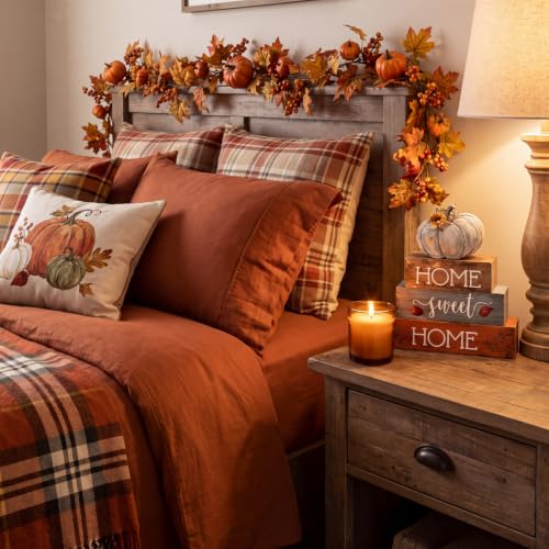 Amyhill 4 Pcs Pumpkin Thanksgiving Tiered Tray Wooden Table Sign Decor - style: Blue Pumpkin