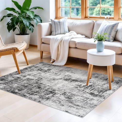 Washable 3x4 Entryway Rug: Modern Abstract Kitchen Rugs Black - color: Black, size: 3' x 4' (Rectangular)