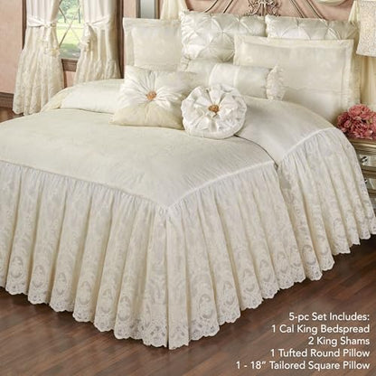 Cameo Lace Luxury Bedding, Cal King Bedspread, Set of 5 - size: 5 Piece California Cal King Bedspread Set