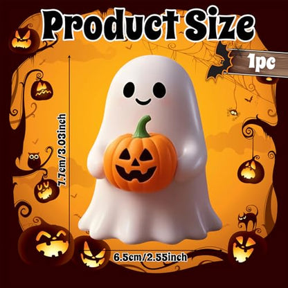 White Decorative Halloween Ghost Figurine (Yellow Pumpkin Ghost) - color: Yellow Pumpkin Ghost