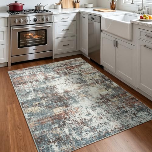 3x5 Area Rug Washable Non Slip, Kithcen Indoor Entrance Door Mat - color: Red, size: 3' x 5' (Rectangular)