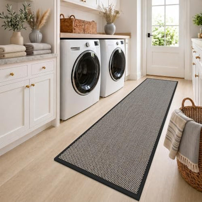 DEXI Ultra Thin Hallway Runner Rug 28x96, Non Slip Entryway Rugs,Black - color: Black, size: 28" X 96" (Runner)