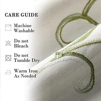 VOGOL Green Vine Embroidered Kitchen Valance, 52 x 14 Inches - color: Green, size: 52"W x 14"L (Pack of 1)