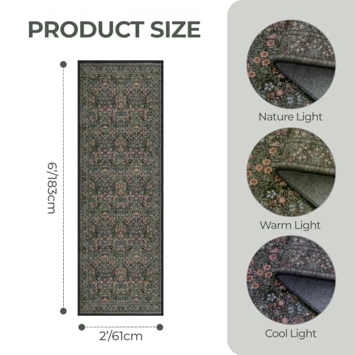 2x6 Runner Rug, Black Rug Washable Kitchen Rugs for Bedroom, Black - color: Black, size: 2' x 6' (Runner)