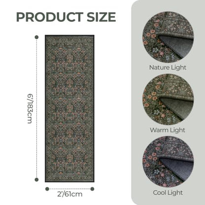 2x6 Runner Rug, Black Rug Washable Kitchen Rugs for Bedroom, Black - color: Black, size: 2' x 6' (Runner)