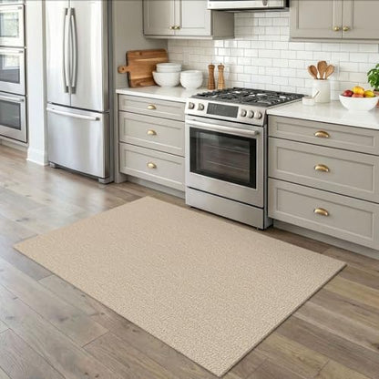 EARTHALL Washable Area Rug, Non Slip Entryway Rug, 4x5 Ft, Sand/Beige - color: Sand/Beige, size: 4' x 5' (Rectangular)