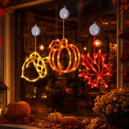LOLStar Fall Decor Fall Lights 2026, Thanksgiving Decorations LED Lights - size: Acorn, Pumpkin, Maple leaf