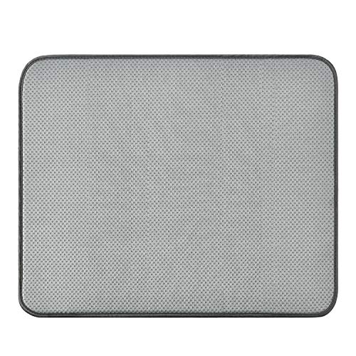 Dish Drying Mat for Kitchen Counter,Machine Washable Matt (Grey,Ripple - color: Ripple 2P 19.6*16.1