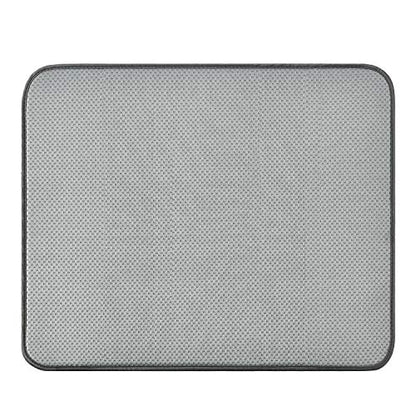 Dish Drying Mat for Kitchen Counter,Machine Washable Matt (Grey,Ripple - color: Ripple 2P 19.6*16.1
