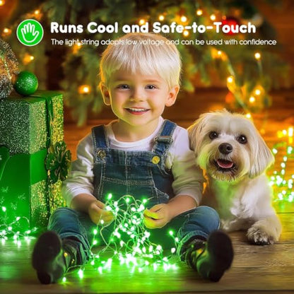 Brightown 12 Pack St. Patrick's Day LED Fairy Lights Battery Operated String Lights Waterproof Silver Wire 7 ft 20 LED Firefly Starry Moon Lights for DIY Wedding Party Bedroom Patio - color: Green, size: 12 PC