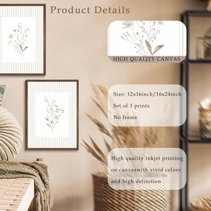 Neutral Wildflower Wall Art, 16X24 Inch - size: 16"Wx24"H