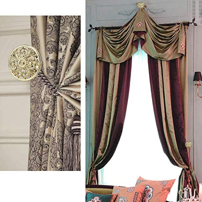Lewondr Curtain Holdbacks, Set of 2, Gold - color: Gold