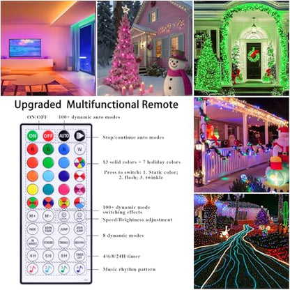 132FT 400 LED Rope Lights Outdoor Waterproof with Remote & APP Control - size: 132FT