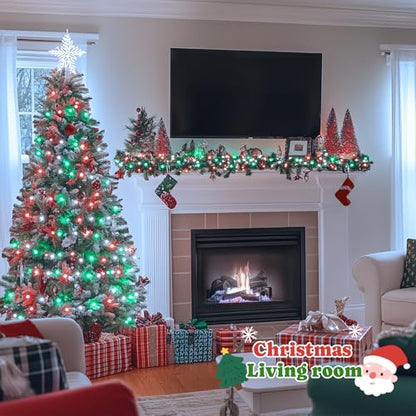JMEXSUSS 200 LED Red White Green Fairy Lights Plug in - color: Red White Green, size: 66FT 200LED