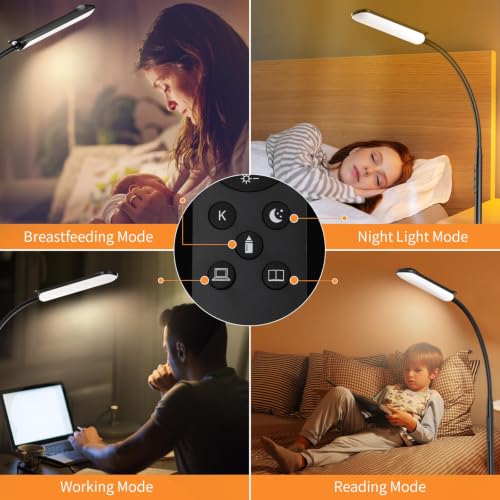FRIDEKO HOME RGB Floor Lamp Bedroom, 18W 1800LM LED Reading Light, Black - color: Black CCT+RGB, 1 Pack