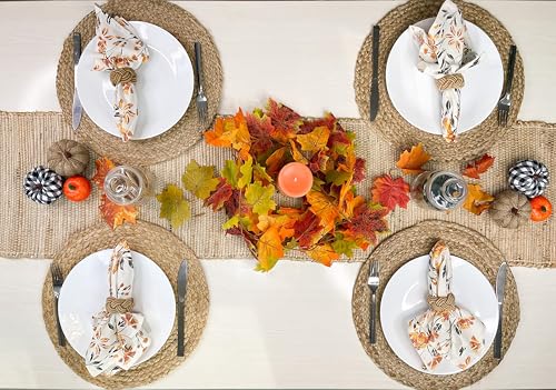 Chardin Home 13x90 Inch Handcrafted Table Runner – Eco-Friendly Natural Jute and Hemp – Rustic Boho Farmhouse Table Decor – Sustainable Dining Table Accent for Everyday or Special Occasions - size: 13x90 Inch.