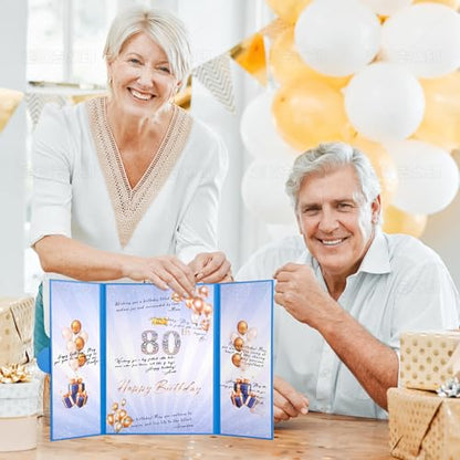 Blue Gold Birthday Party Decorations 18"x12" Guest Sign in Book Alternative - color: Blue