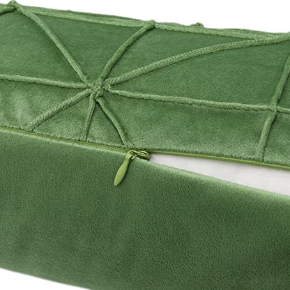 JWH Velvet Throw Pillow Cover, Green, 14x24 Inch - color: Green, size: 24" x 14" (Pack of 1)