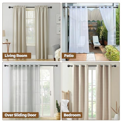 KAMANINA Black Curtain Rod 32 to 58 Inch, Adjustable Heavy Duty Rods - color: Black, size: 32-58"