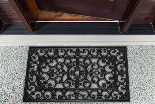 DII High Traffic All-Weather Rubber Doormat, 18x30, Scroll - color: Scroll, size: 1'6" x 2'6" (Rectangular)