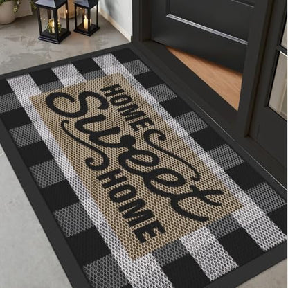LUMI Outside Welcome Door Mat 36x59, Non-Slip Durable Rubber Easy Clean - color: Sweet Home, size: 36"x59"