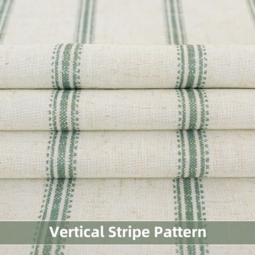 DriftAway Farmhouse Stripe Blackout Curtains, Grommet, W52xL54, Loden Green - color: G Loden Green Stripe, size: 52"W x 54"L (Pack of 2)